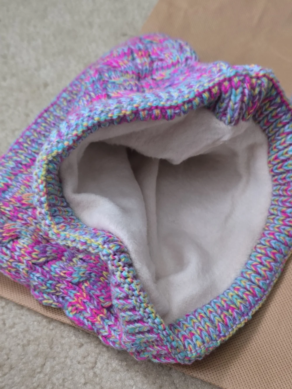 Kids Knit Hat, Scarf & Five-Toe Gloves Set - Pink Multi